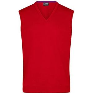 James & Nicholson - V-pullunder - Rood - Heren Trui - Hoogwaardig Katoen