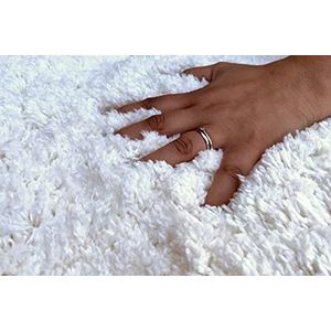 floor factory Hoogpolig Shaggy Tapijt Pearl wit 200x290cm heerlijk zacht hoogpolig vloerkleed met Oekotex