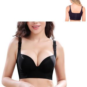 Lets Girl Women Deep Cup Bra Full Back,Shecurve Push-Up Back Smoothing Bra,Lets Girl Bra, Deep Cup Bra Full Back Coverage (38/85 CDE,Black)