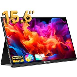 XGaming Portable Monitor 15.6inch 1080P FHD IPS USB-C Laptop Monitor, HDMI Computer Display w/Smart Cover & Speakers, Ultra Slim HDR Gaming External Screen for Laptop PC Phone Mac Xbox PS4 Switch
