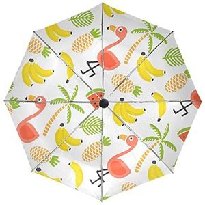 Schattig cadeau Flamingo Ananas Paraplu Automatisch Opvouwbaar Auto Open Sluiten Paraplu's Winddicht UV-bescherming voor Mannen Vrouwen Kinderen