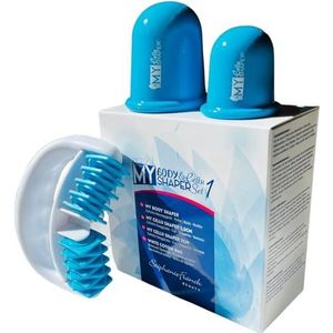 Stephanie Franck Beauty - Body Shaper & Toning Set - Inclusief 1 My Body Shaper, 2 My Cellu Shaper zuignappen (5,5 cm en 7 cm) en 1 katoenen zakje - hemelsblauw)