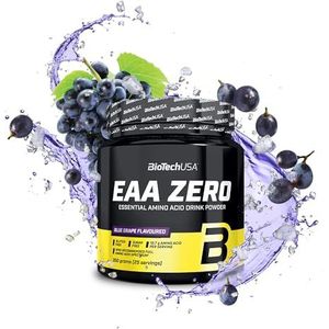 BioTechUSA EAA Zero - Essentieel Aminozuur Power | 7160mg EAA/serving | WHO Aanbevolen Ratio | Suikervrij, Glutenvrij, 350 g, Blauwe Druif