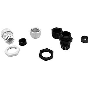 Kabelaansluiting van plastic nylon Kabelwartel PG13.5 for 6-12 mm kabelborging connector nylon multicolor 10 stuks(Pg13.5 L Gy For6 12)