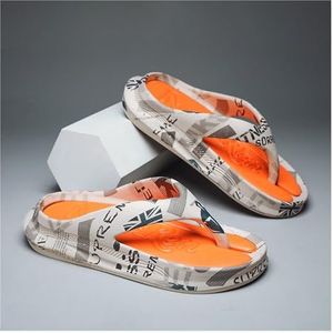 Herenschoenen Comfortabele slippers met dikke zolen Antislip vrijetijdsschoenen Lichtgewicht slijtvaste strandschoenen Ademende tuinschoenen (Kleur : Khaki, Size : 45-46)