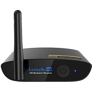 1Mii Bluetooth 5.3 HiFi-ontvanger voor stereo-installatie, Bluetooth audio-adapter met audiofiel DAC (384 kHz / 32 bit), aptX HD, LDAC, Opt/RCA uitgang voor AV-ontvanger of versterker (zwart)