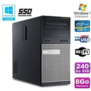 Dell PC Optiplex 7010 Core I5-3470 3,2 GHz 8 GB 240 GB SSD DVD WiFi Win 7 (gereproduceerd)