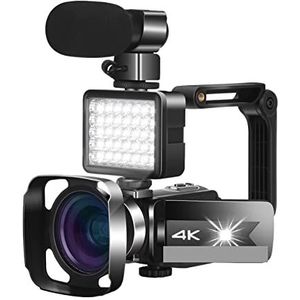 Digitale Camera, 56MP Video Camera 4K Vlog Camcorder for Live Stream Webcam Nachtzicht 16X Zoom Fotografie Digitale Recorder(128G SD Card,Kit 1-01)