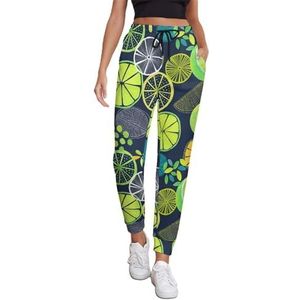 Zomer Citroen Watermeloen Joggingbroek Voor Vrouwen Hoge Taille Joggers Casual Lounge Broek Met Zakken Voor Workout Running