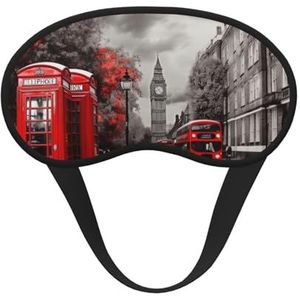 Red London Street Sleep Mask Zacht Comfortabel Oogmasker met Verstelbare Strapblackout Oogslaap Schaduw Cover voor Vrouwen Meisjes Mannen Reizen Yoga Dutje Shift Werk
