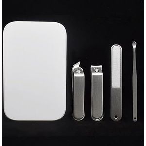 Nagelknipper set (4 stuks), robuuste nagelknipper van roestvrij staal, scherp, kleine en schuine nagels, senioren, harde en dikke nagels