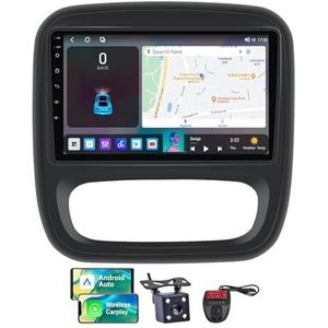 Android 13 Autoradio 2 DIN Compatibel met Renault Trafic 3 2014-2021 9 Inch Screen Carplay en Android Auto met Bluetooth 5.0/FM RDS/Bediening op het stuur/Achteruitrijcamera(NF-3)