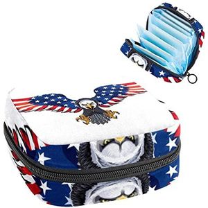 hawk Print,Periode Pouch Draagbaar,Tampon Opbergtas,Tampon Houder voor Portemonnee Vrouwelijke Product Organizer, Meerkleurig, 4.7x6.6x6.6 in/12x17x17 cm