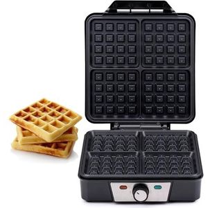 alpina Wafelijzer - Brusselse Wafels - Antiaanbaklaag - 4 Wafels - 1200W