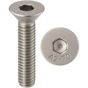 Roestvrijstalen schroeven M5 x 14 mm verzonken kop BTR Ø 5 x 14 mm | schroeven M5 x 14 mm FHC inbussleutel (inbussleutel) | roestvrij staal A2-70 (V2A/304) | ISO 10642 / DIN 7991: set van 100 stuks