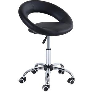 FXLUHAY Salon Kruk Halve Maan Verstelbare Salon Kruk Met Ademend, Schuim Kussen Rolling Casters 360 ° Draaibare Kruk Rollende Kruk