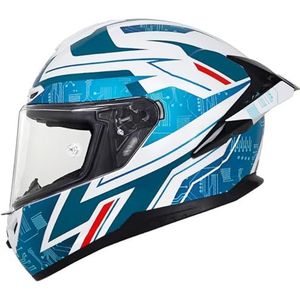 RYDZCLH Mode Retro Motor Integraalhelm met Anti-condens Vizier Mannen en Vrouwen Off-road ATV Scooter Helmen Motorcross Helmen DOT/ECE Goedgekeurd,A,3XL