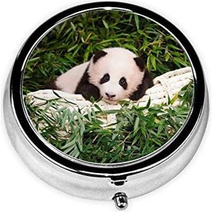Leuke Panda Baby Pil Box Kleine Metalen Pil Case 3 Compartiment Leuke Draagbare Reizen Pillbox Geneeskunde Organizer Pil Container Houder voor Portemonnee & Pocket