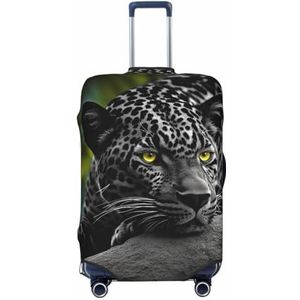 VTCTOASY Tropische Jungle Panter Print Reizen Bagage Cover Mode Koffer Cover Elastische Bagage Protector Cover Past 18-32 Inch Bagage, Zwart, M