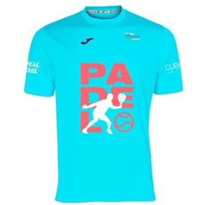Barcelona Padel Tour - Barcelona Padel Emoji T-shirt met korte mouwen - Speciale Padelprint - Zacht, soepel en sneldrogend - Sportkleding - Turquoise blauw - L