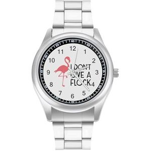 Roze Flamingo Mode Horloge Zakelijke Jurk Quartz Rvs Polshorloge Armband Horloges
