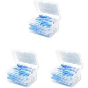 3 Set 40 Stuks Interdentale Borstel Floss Push-Pull Plastic Tanden Borstels Handheld Indoor Mondhygiëne Tool Huishoudelijke Blauw 1.0mm