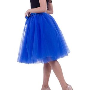 Mengyu Petticoat voor dames, tule rok, prinses, bruiloft, feest, petticoat, Saffier Blauw, One size