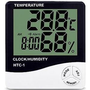 LCD Digitale Temperatuur Vochtigheidsmeter Hygrograaf Thermometer Indoor Outdoor Home Weerstation Klok Nauwkeurige Monitor(1)