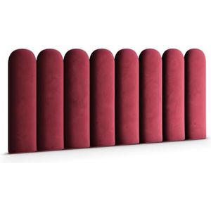 Muralo - Fluwelen wandkussen, stoffen bekleding paneel voor slaapkamer, woonkamer, bed, wandkussen, bedhoofdeinde, lendenkussen, modern, luxe, gewatteerd, magisch fluweel (wijnrood, 20 cm x 60 cm)