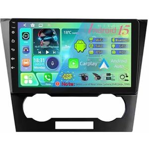 Dubbele Din 9 inch Android 15 Auto Stereo Radio voor Chevrolet Epica 1 2006-2012 met draadloze Carplay AHD Backup Camera Bluetooth Stuurwiel Bediening GPS Navigatie (T100 [2+32G])