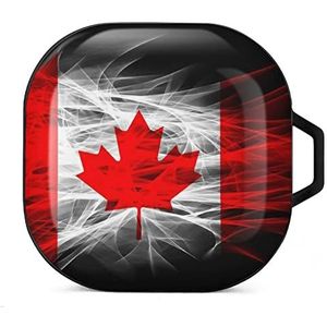 Canada vlag oordopjes hoesje compatibel met Samsung hard shell beschermhoes zwart-stijl
