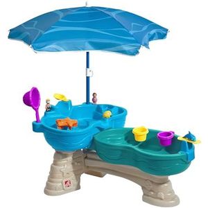 Step2 Watertafel Spill and Splash met 11 accessoires en parasol | Waterspeelgoed voor kind | Activiteitentafel met water voor de tuin