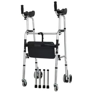 Opvouwbare aluminium rollator met zit- en armsteunkussen In hoogte verstelbare rechtopstaande mobiliteitsrollers voor volwassen senioren Decoration