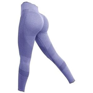 High Waist Yoga Leggings for Women Tummy Control Workout Compression Pants Moisture-Wicking Stretchy Gym Running Activewear Seamless Squat-Proof High-Rise Leggings(Purple_S 3PCS)