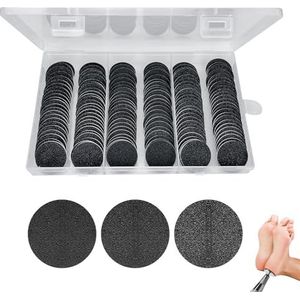 150 stuks voetgrinder schuurpapier, schuurschijf pedicure gereedschap, schuurschijven, voetverzorging hard, voor dode huid, harde, gebarsten hielen