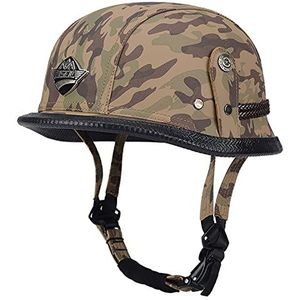 Motorhelm, Open helm geschikt for cruiser, bromfiets, scooter, ATV, volwassenen, mannen, vrouwen, jethelm, ECE-goedgekeurd H, M = 55-56 cm(D,L=5760CM)