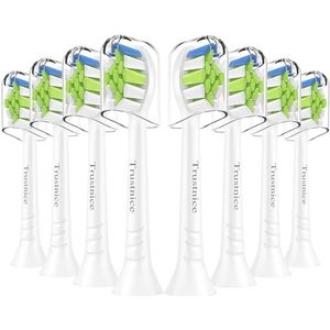 Trustnice opzetborstels compatibel met Philips Sonicare tandenborstel, vervangende opzetborstels voor Sonicare, 8 stuks (wit, 1 stuk (verpakking van 8))