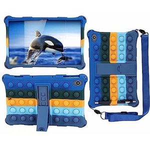 Case Compatibel Met Lenovo Tab P11 Plus 11 inch TB-J607F TB-J616F P11 TB-J606F Kids Bubble Siliconen Stand Tablet Cover(Color:Colorful Navy,Size:Tab P11 TB-J606F)