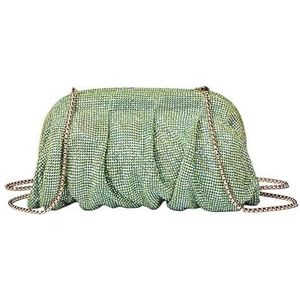 Glitter dames feestavond clutch Strass kristal feestavondtasje Glitter dames clutch Dames avondtasje (Color : Dazzling Cyan)