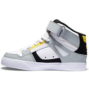 DC Shoes Pure High-Top EV Sneaker, wit/grijs/geel, 32 EU, Wit Grijs Geel, 32 EU