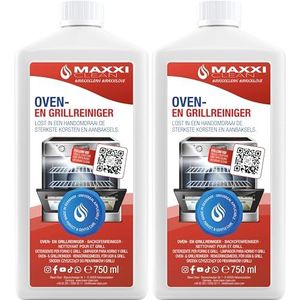 MAXXI CLEAN | Extra sterke oven- en grillreiniger | 2x 750 ml gelpasta | zelfwerkende reiniger en ontvetter | voor kookplaat en grill | lost aangekoekte resten op zonder verwarming en geuren