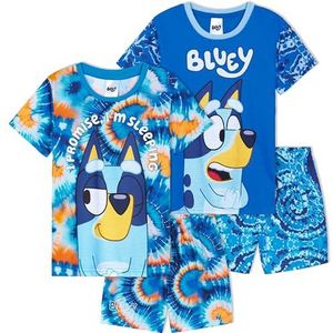 Get Trend Pyjama jongens tieners pyjama kinderen korte set van 2 comfortabele zomerpyjama's geschenken voor jongens, Blauw Tie Dye Bluey, 7-8 Jaar