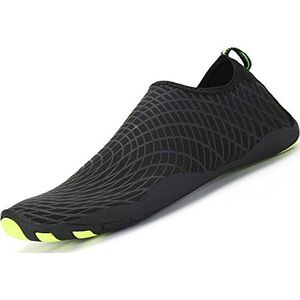 Saguaro badschoenen, strandschoenen, aquaschoenen, waterschoenen, surfschoenen, zwemschoenen voor dames, heren en kinderen, Dik zwart., 35 EU