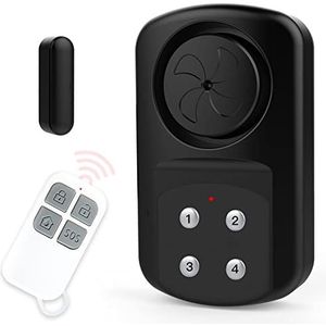 Draadloos deur- en raamalarm, huisalarm, anti-diefstal, tegen inbraak, beveiligingssysteem voor huis en kinderbeveiliging, waterdicht (IP 67), 4 modi, 140 dB, code en afstandsbediening