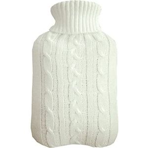 Mini warm water bottlehot, warmwaterkruik gebreide beschermhoes voor 2 liter grote warmwaterkruik PVC warmwaterzakken anti-brandende hoes verwarmende handen 16 kleuren (maat: GY) (maat: WT)