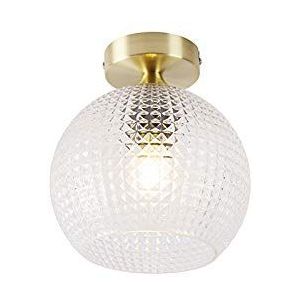 QAZQA - Art Deco Art deco plafondlamp messing - Sphere | Woonkamer | Slaapkamer | Keuken - Glas Rond - E27 Geschikt voor LED - Max. 1 x 25 Watt
