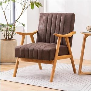 FZDZ Massief houten frame techstof loungestoel slaapkamer woonkamer fauteuil comfortabele gestoffeerde enkele sofa stoel (I)