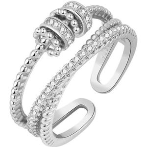 OLACD Glanzende Strass Spinner Finger Ring: Hollow Open Design Sieraden voor Valentijnsdag, Niet-edelmetaal