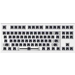 QPSJXN MK870 Mechanisch Toetsenbord DRIE Mode Wireless Hot Swap RGB aanpasbare Full-Toetsenbord-Accessoires (Wireless White)