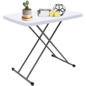 Campingtafel Picknicktafel, Verstelbare Opvouwbare Laptoptafel TV Draagbaar Bureau Schrijfcomputerbureau Voor Thuiskantoor Opklapbare Tafel (Color : White, Size : 30.31 * 19.69in)